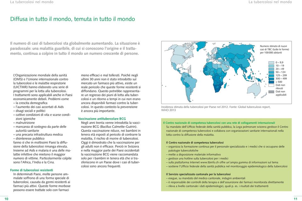 L Organizzazione mondiale della sanità (OMS) e l Unione internazionale contro la tubercolosi e le malattie respiratorie (UICTMR) hanno elaborato una serie di programmi per la lotta alla tubercolosi.