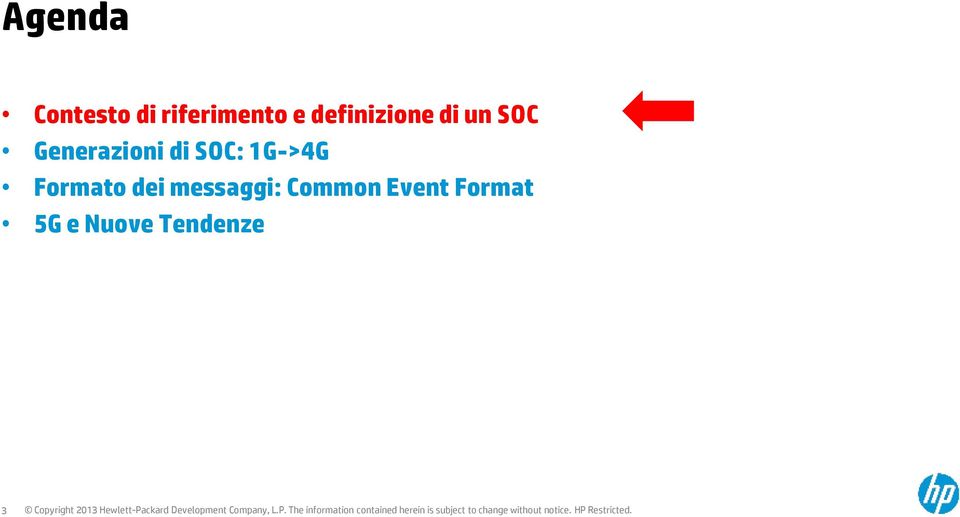 SOC: 1G->4G Formato dei messaggi: