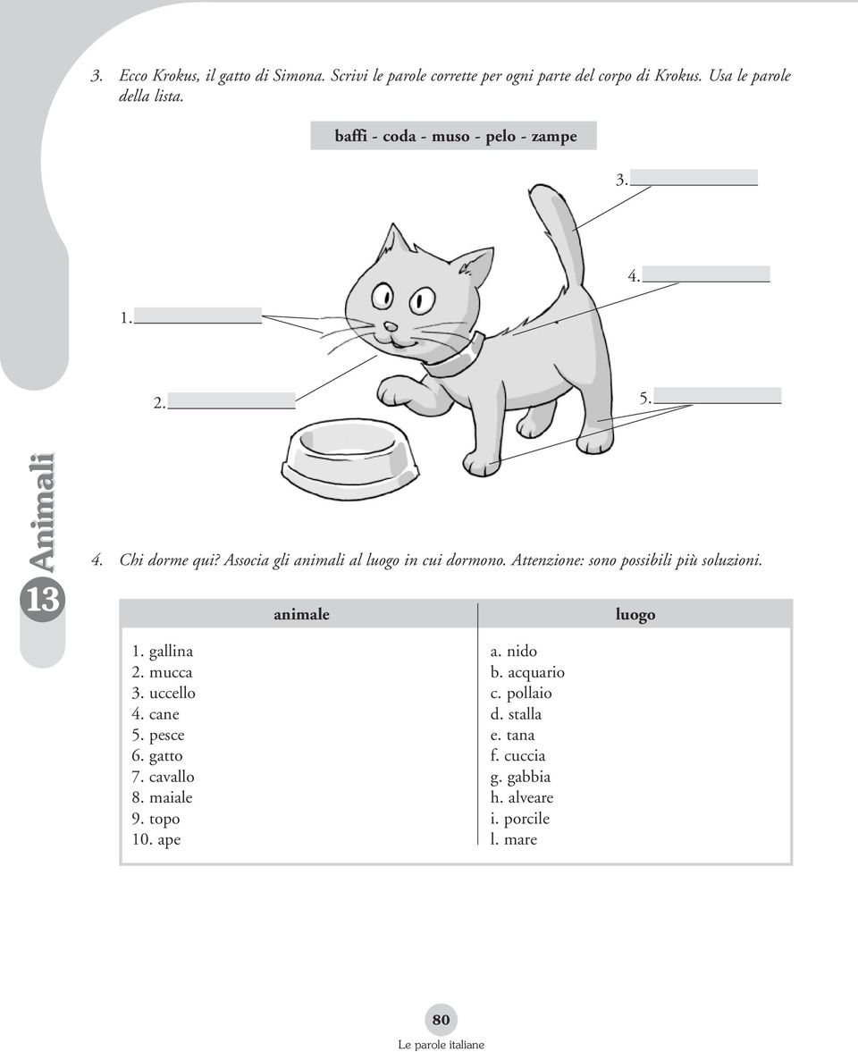 Associa gli animali al luogo in cui dormono. Attenzione: sono possibili più soluzioni. animale luogo 1. gallina 2. mucca 3.