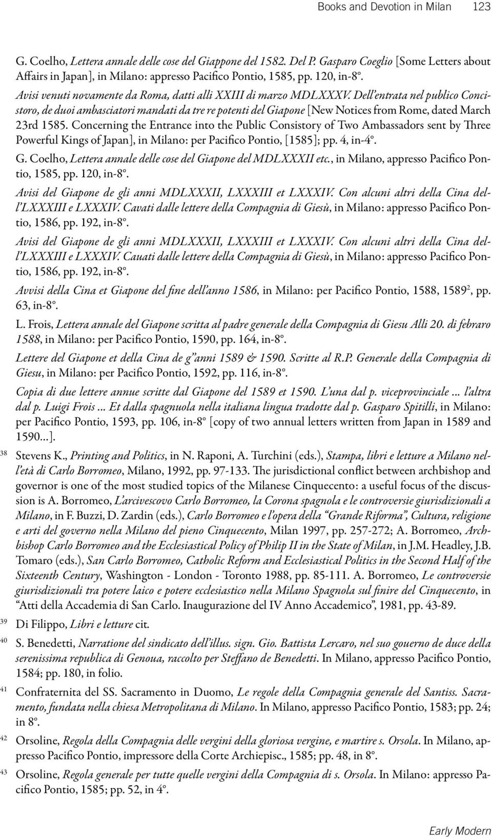 Dell entrata nel publico Concistoro, de duoi ambasciatori mandati da tre re potenti del Giapone [New Notices from Rome, dated March 23rd 1585.