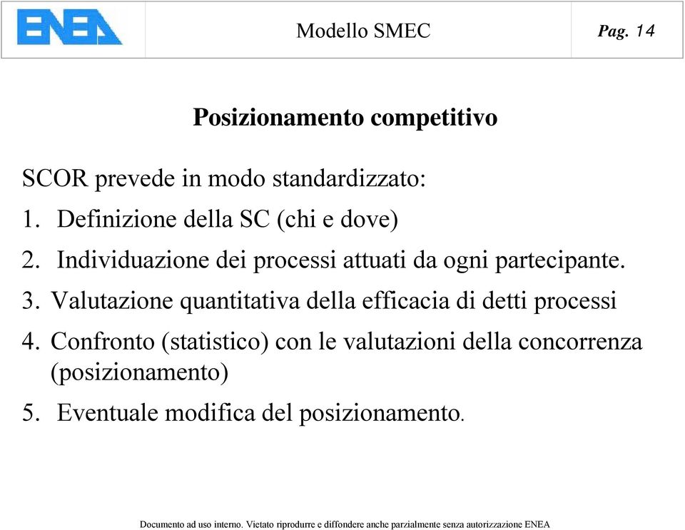 Individuazione dei processi attuati da ogni partecipante. 3.