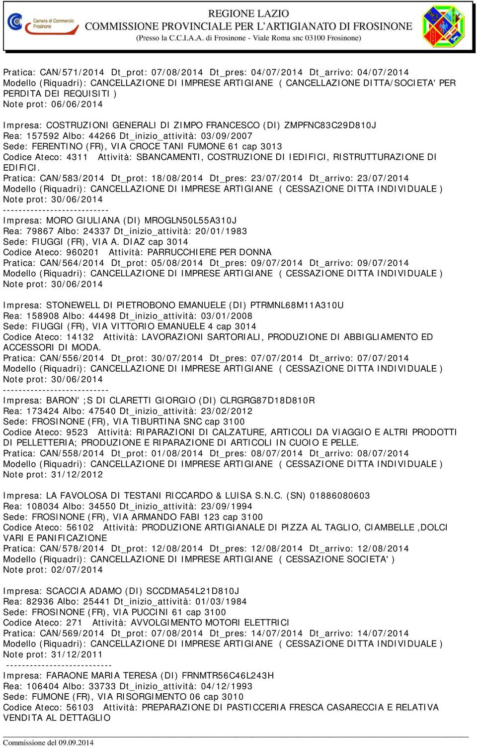 3013 Codice Ateco: 4311 Attività: SBANCAMENTI, COSTRUZIONE DI IEDIFICI, RISTRUTTURAZIONE DI EDIFICI.