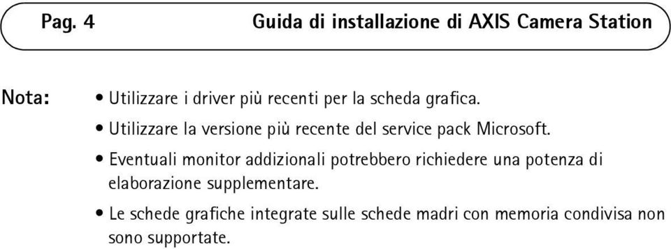 Eventuali monitor addizionali potrebbero richiedere una potenza di elaborazione