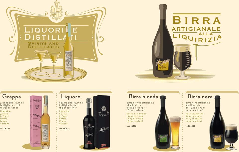 liqueur in 50 cl bottle (6 per carton) cod 26203 birra bionda artigianale alla liquirizia bottiglia da 75 cl blond handmade