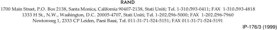 1-310/393-0411; FAX 1-310/393-4818 1333 H St., N.W., Washington, D.C.