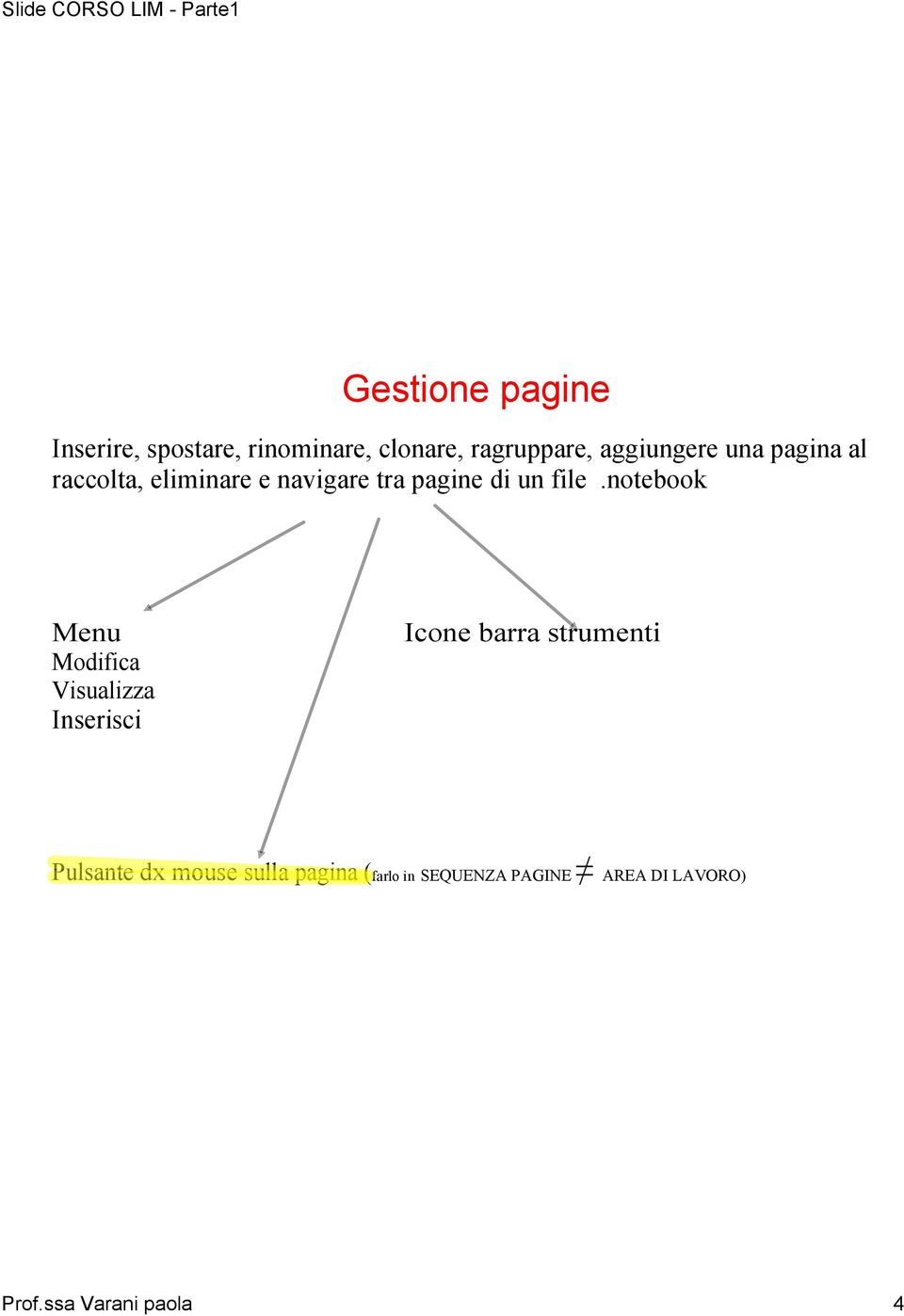 file.notebook Menu Modifica Visualizza Inserisci Icone barra strumenti