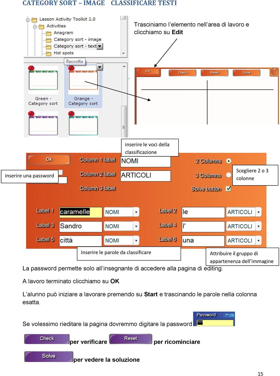 all insegnante di accedere alla pagina di editing.