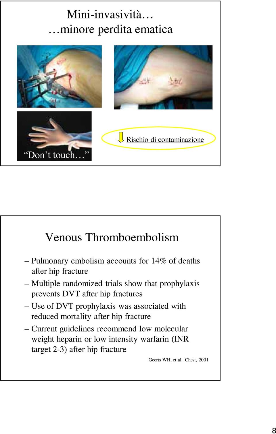 fractures Use of DVT prophylaxis was associated with reduced mortality after hip fracture Current guidelines recommend