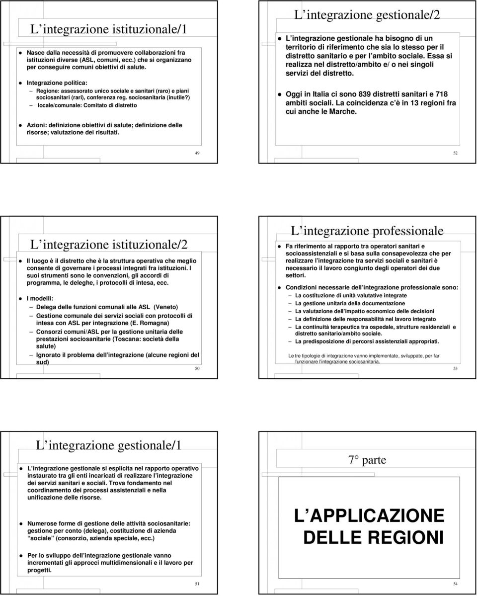 ) locale/comunale: Comitato di distretto L integrazione gestionale/2 L integrazione gestionale ha bisogno di un territorio di riferimento che sia lo stesso per il distretto sanitario e per l ambito