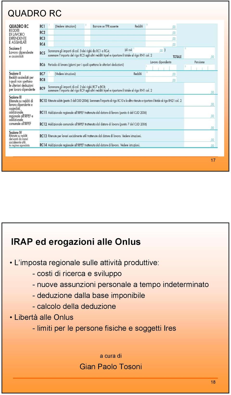 indeterminato - deduzione dalla base imponibile - calcolo della deduzione Libertà