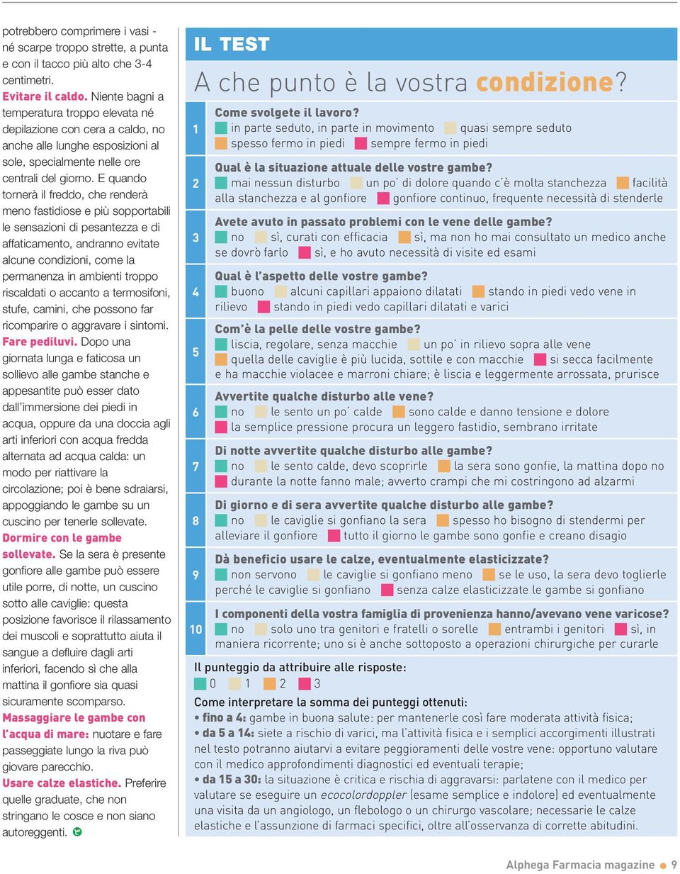 E quando tornerà il freddo, che renderà meno fastidiose e più sopportabili le sensazioni di pesantezza e di affaticamento, andranno evitate alcune condizioni, come la permanenza in ambienti troppo