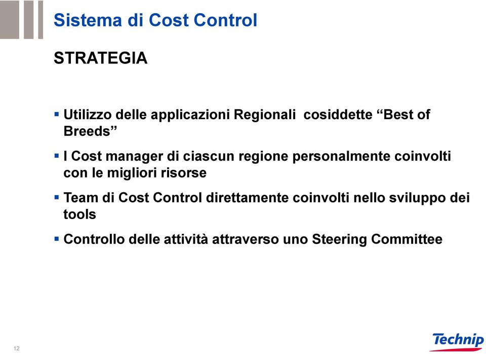 coinvolti con le migliori risorse Team di Cost Control direttamente coinvolti