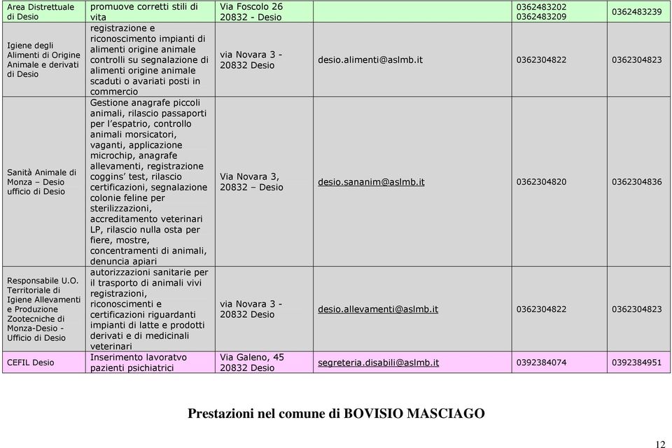 avariati posti in commercio Gestione anagrafe piccoli animali, rilascio passaporti per l espatrio, controllo animali morsicatori, vaganti, applicazione microchip, anagrafe allevamenti, registrazione