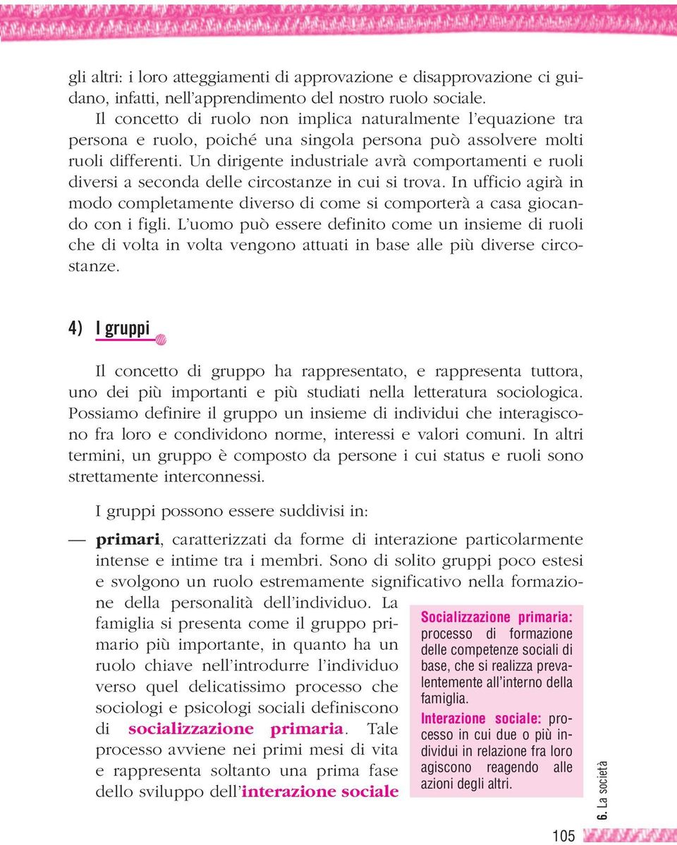 Un dirigente industriale avrà comportamenti e ruoli diversi a seconda delle circostanze in cui si trova.