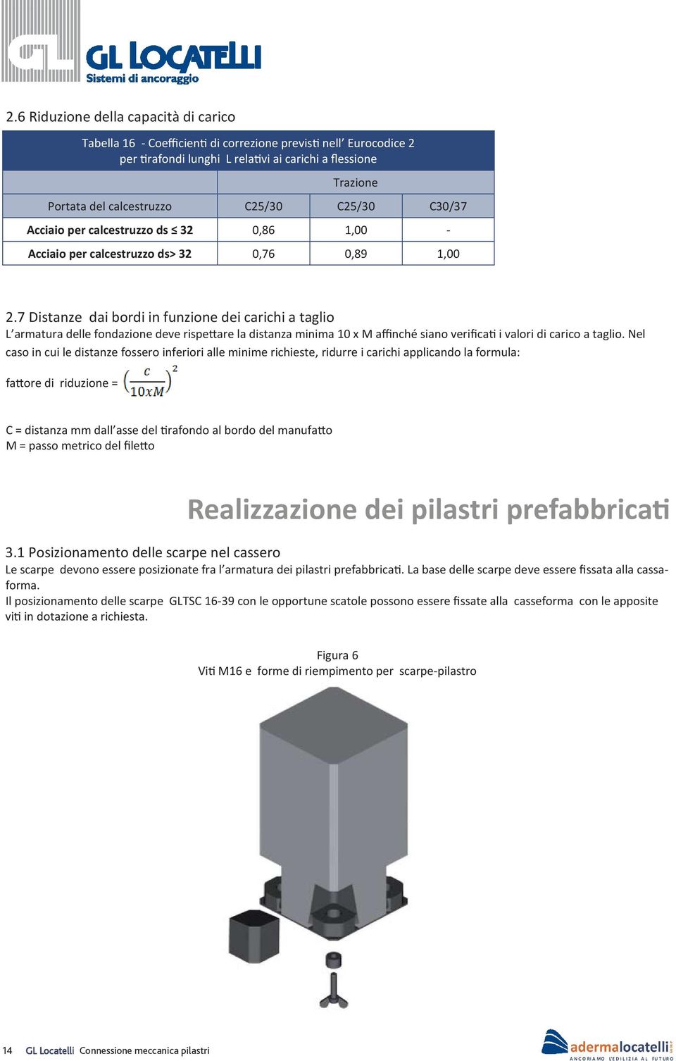 7 Distanze dai bordi in funzione dei carichi a taglio L armatura delle fondazione deve rispe are la distanza minima 10 x M affinché siano verifica i valori di carico a taglio.