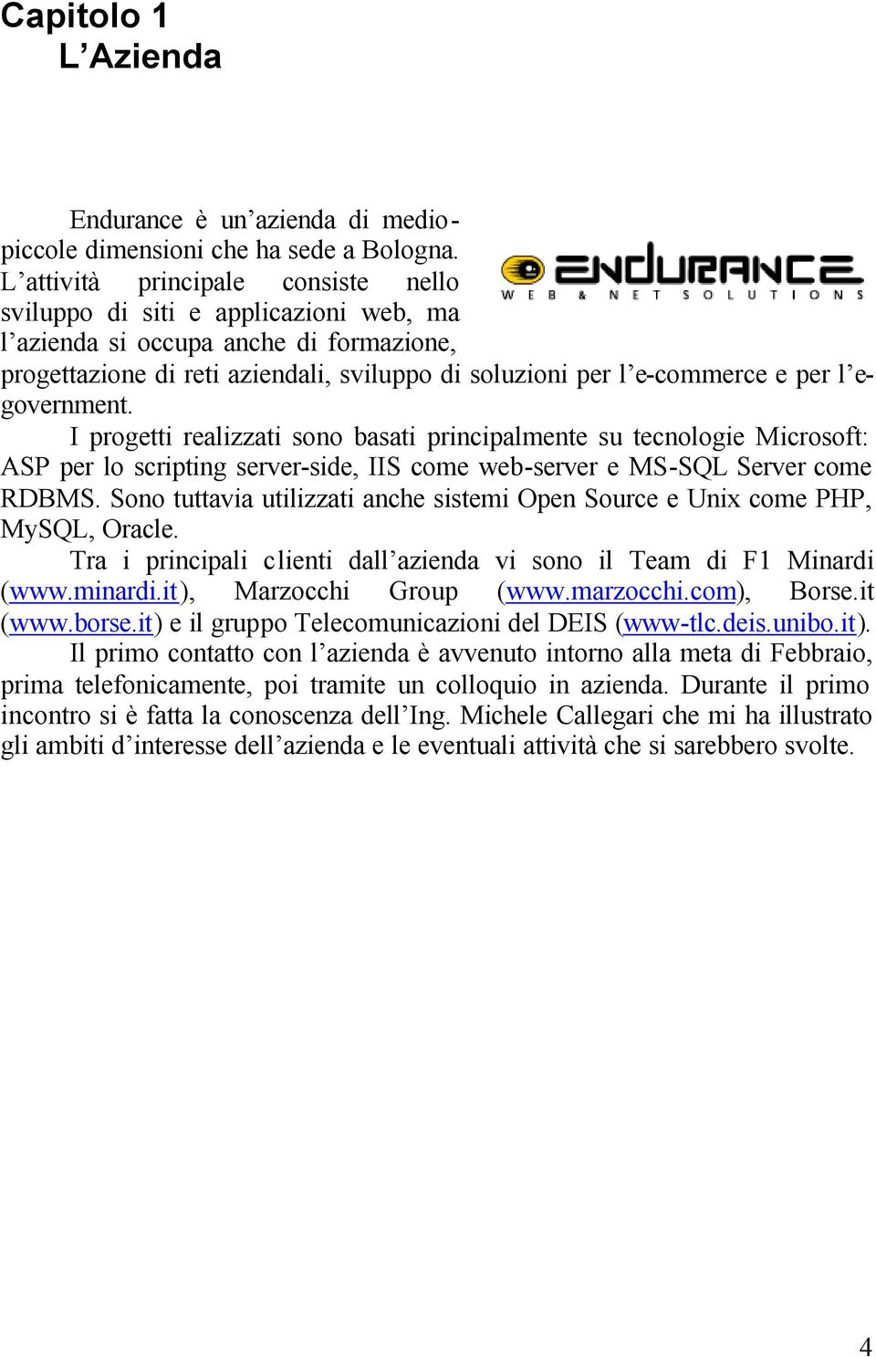 egovernment. I progetti realizzati sono basati principalmente su tecnologie Microsoft: ASP per lo scripting server-side, IIS come web-server e MS-SQL Server come RDBMS.