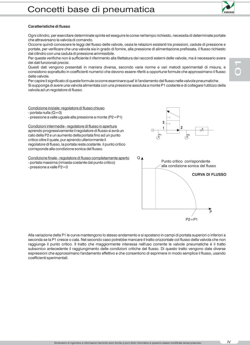 pressione di alimentazione prefissata, il flusso richiesto dal cilindro con una caduta di pressione ammissibile.