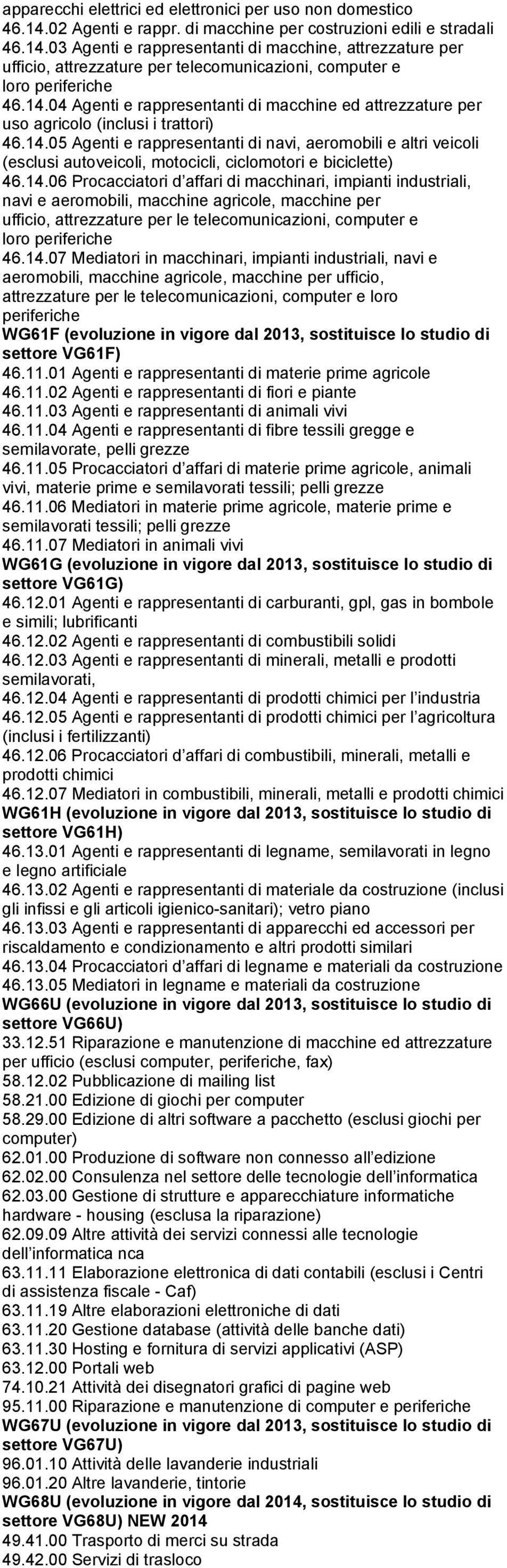 14.06 Procacciatori d affari di macchinari, impianti industriali, navi e aeromobili, macchine agricole, macchine per ufficio, attrezzature per le telecomunicazioni, computer e loro periferiche