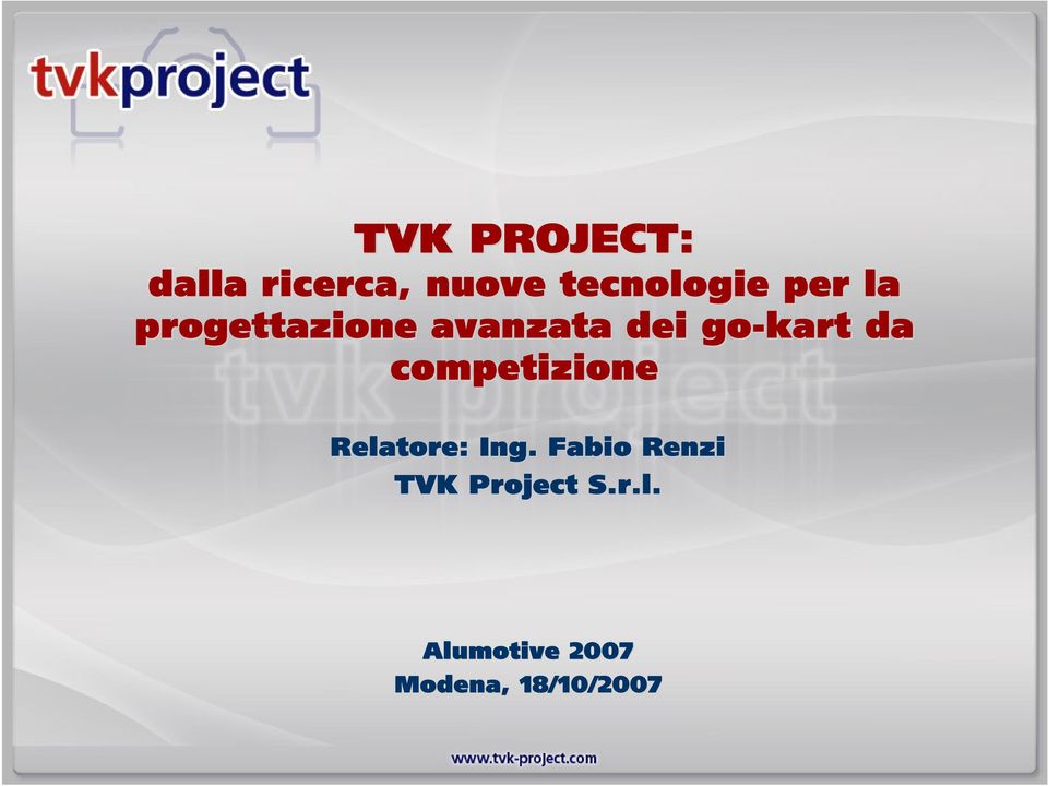 competizione Relatore: Ing.