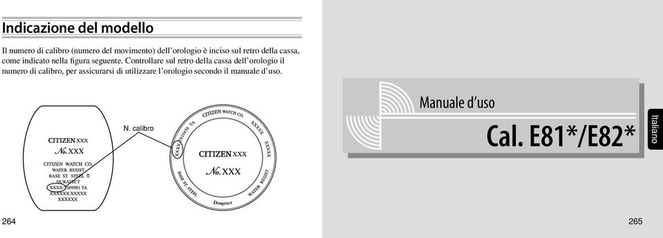 Controllare sul retro della cassa dell orologio il numero di calibro, per