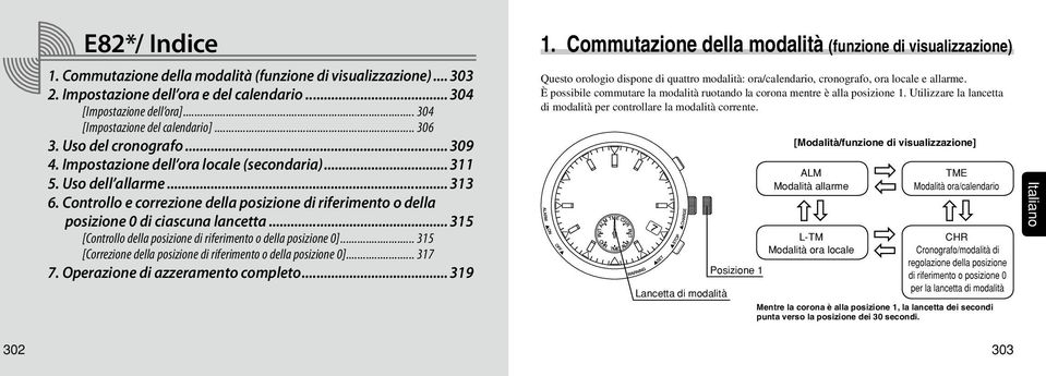 Controllo e correzione della posizione di riferimento o della posizione 0 di ciascuna lancetta... 315 [Controllo della posizione di riferimento o della posizione 0].