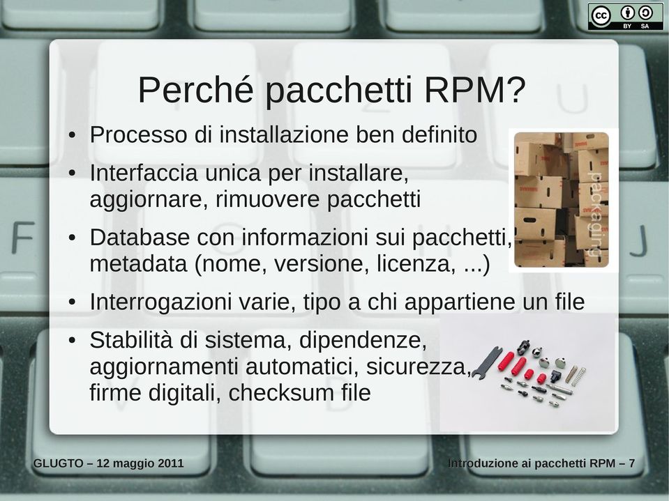 pacchetti Database con informazioni sui pacchetti, metadata (nome, versione, licenza,.