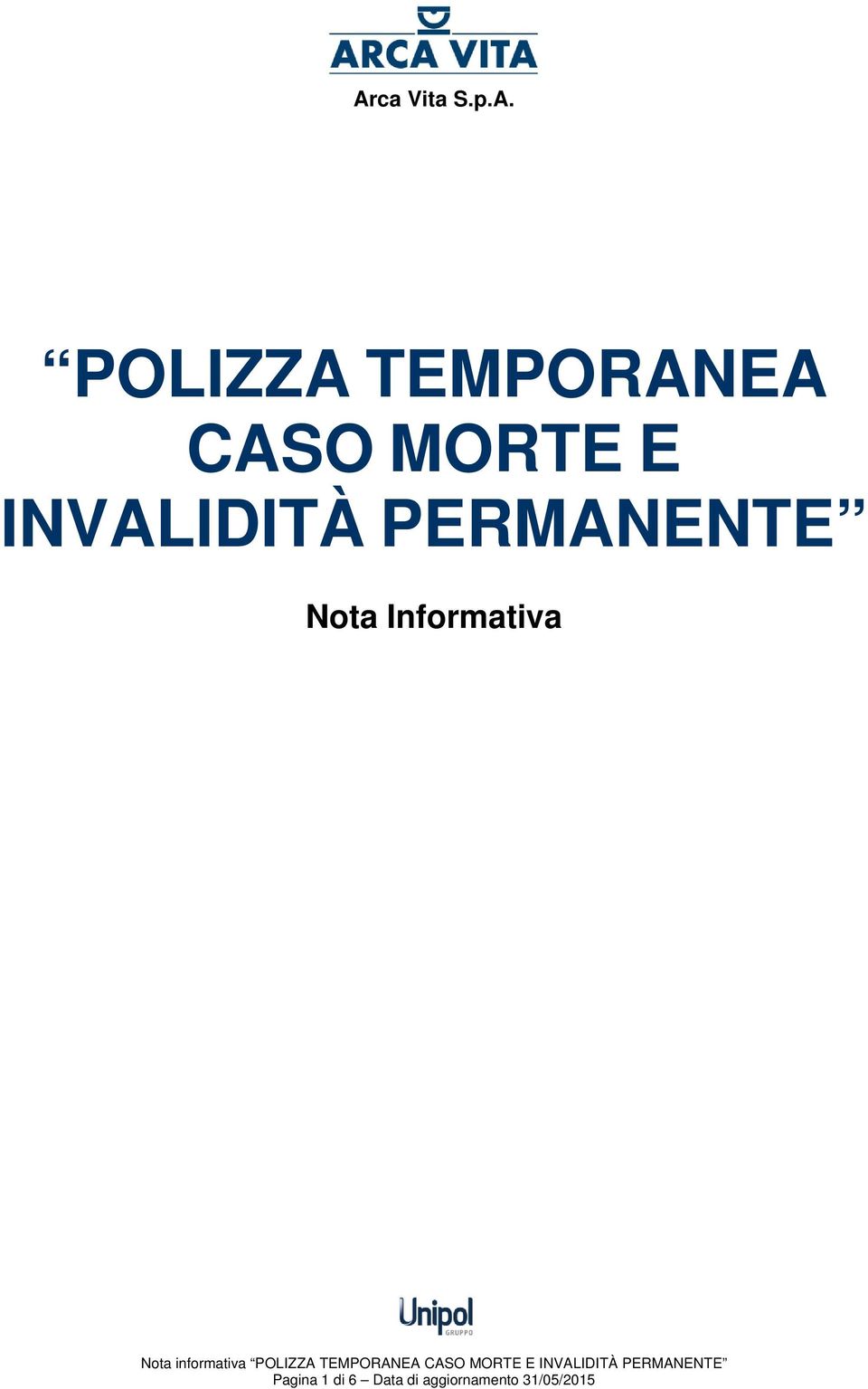 informativa POLIZZA TEMPORANEA CASO MORTE E