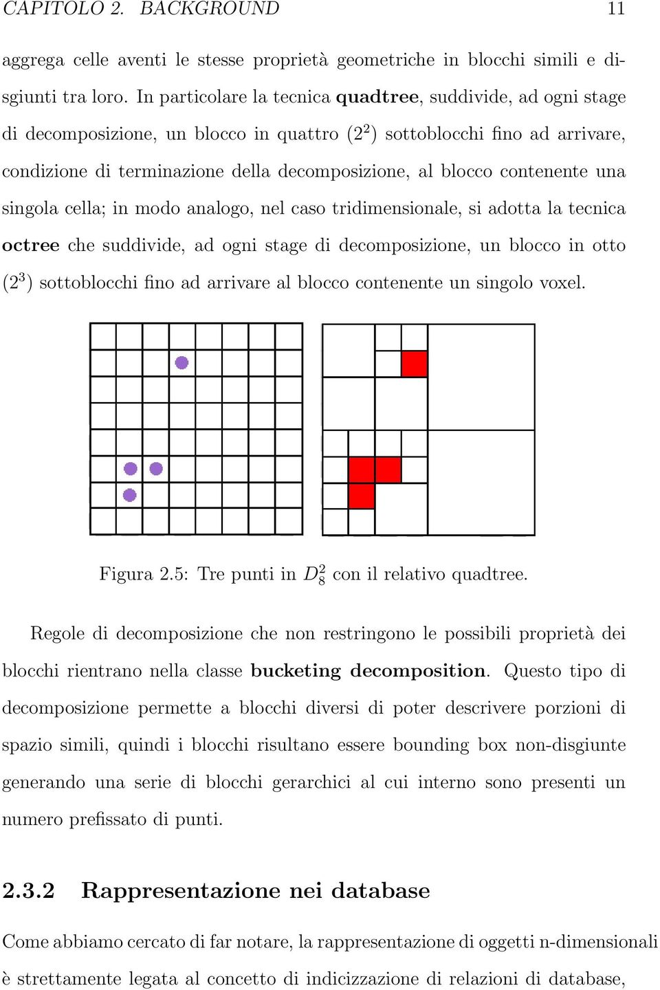 contenente una singola cella; in modo analogo, nel caso tridimensionale, si adotta la tecnica octree che suddivide, ad ogni stage di decomposizione, un blocco in otto (2 3 ) sottoblocchi fino ad