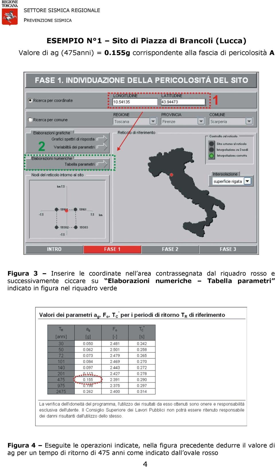 riquadro rosso e successivamente ciccare su Elaborazioni numeriche Tabella parametri indicato in figura nel riquadro