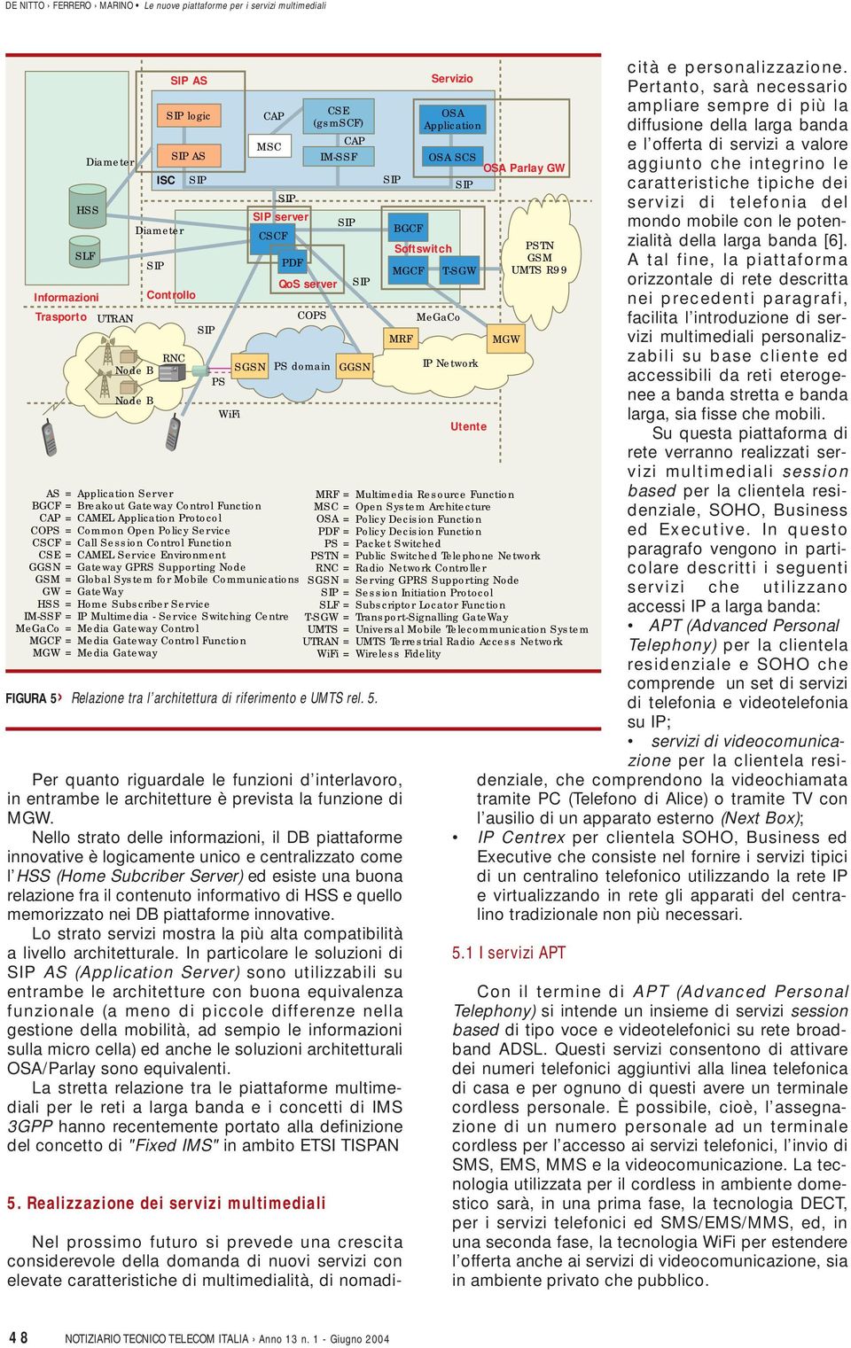 Nello strato delle informazioni, il piattaforme innovative è logicamente unico e centralizzato come l HSS (Home Subcriber Server) ed esiste una buona relazione fra il contenuto informativo di HSS e