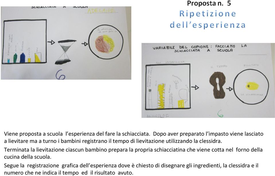 utilizzando la clessidra.