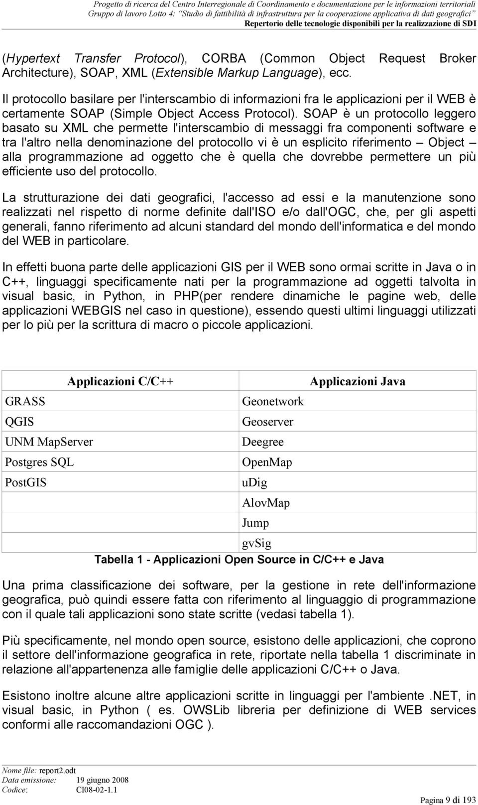 SOAP è un protocollo leggero basato su XML che permette l'interscambio di messaggi fra componenti software e tra l'altro nella denominazione del protocollo vi è un esplicito riferimento Object alla