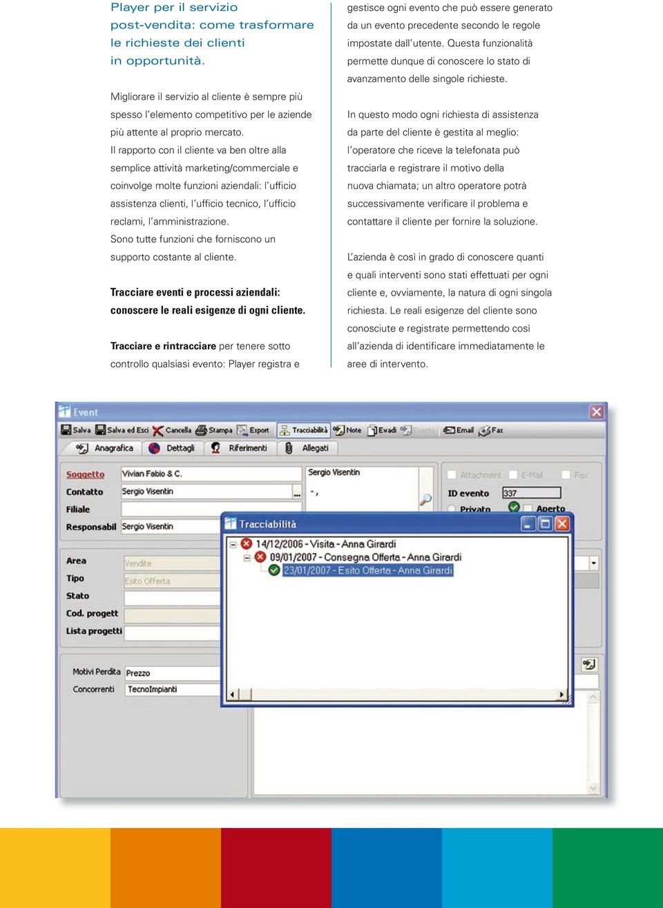 Il rapporto con il cliente va ben oltre alla semplice attività marketing/commerciale e coinvolge molte funzioni aziendali: l ufficio assistenza clienti, l ufficio tecnico, l ufficio reclami, l