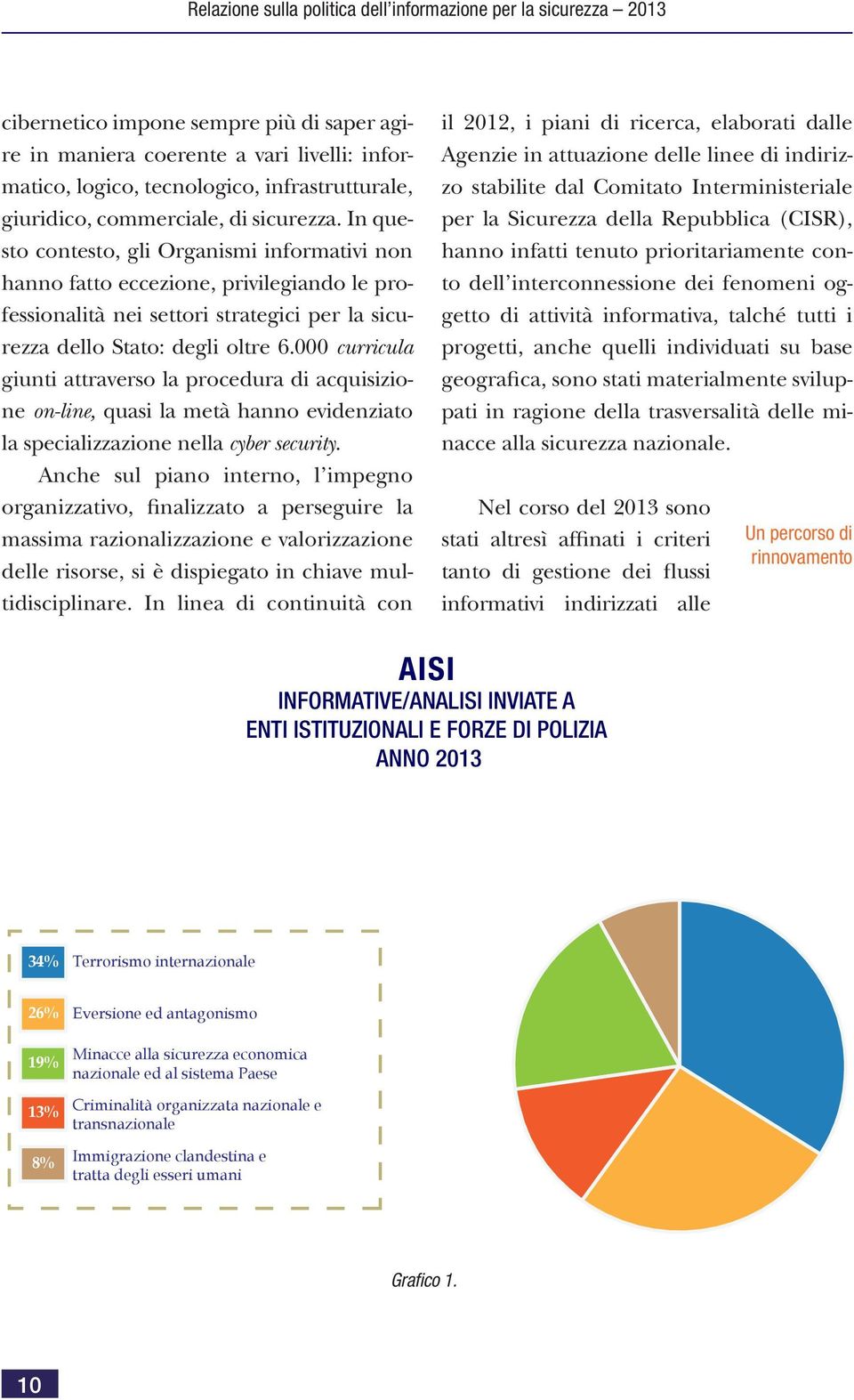 In questo contesto, gli Organismi informativi non hanno fatto eccezione, privilegiando le professionalità nei settori strategici per la sicurezza dello Stato: degli oltre 6.