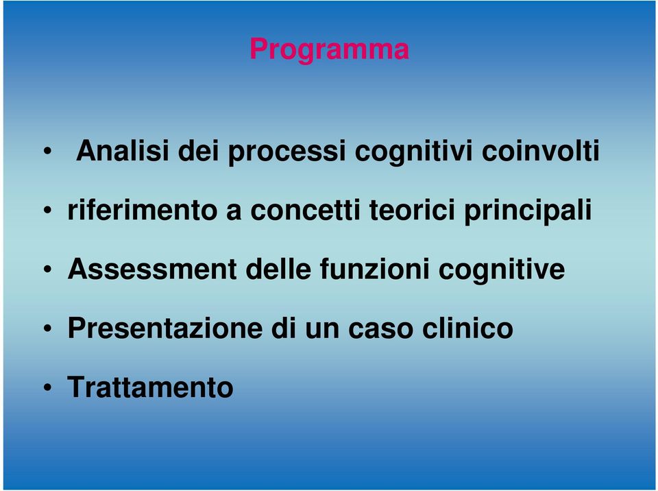 principali Assessment delle funzioni