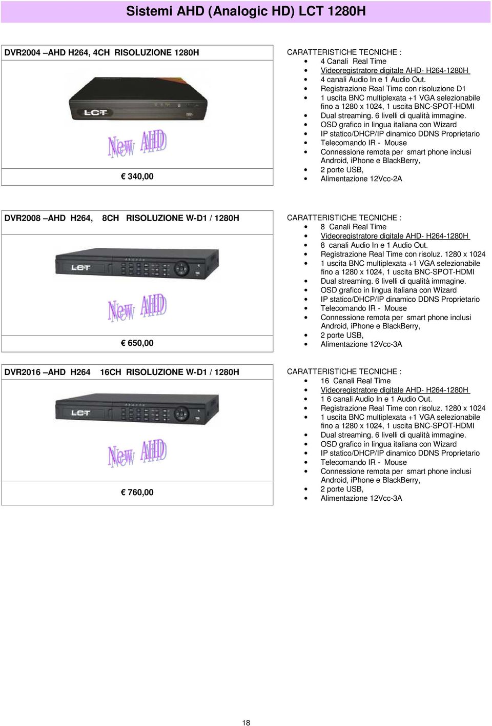 OSD grafico in lingua italiana con Wizard IP statico/dhcp/ip dinamico DDNS Proprietario Telecomando IR - Mouse Connessione remota per smart phone inclusi Android, iphone e BlackBerry, 2 porte USB,