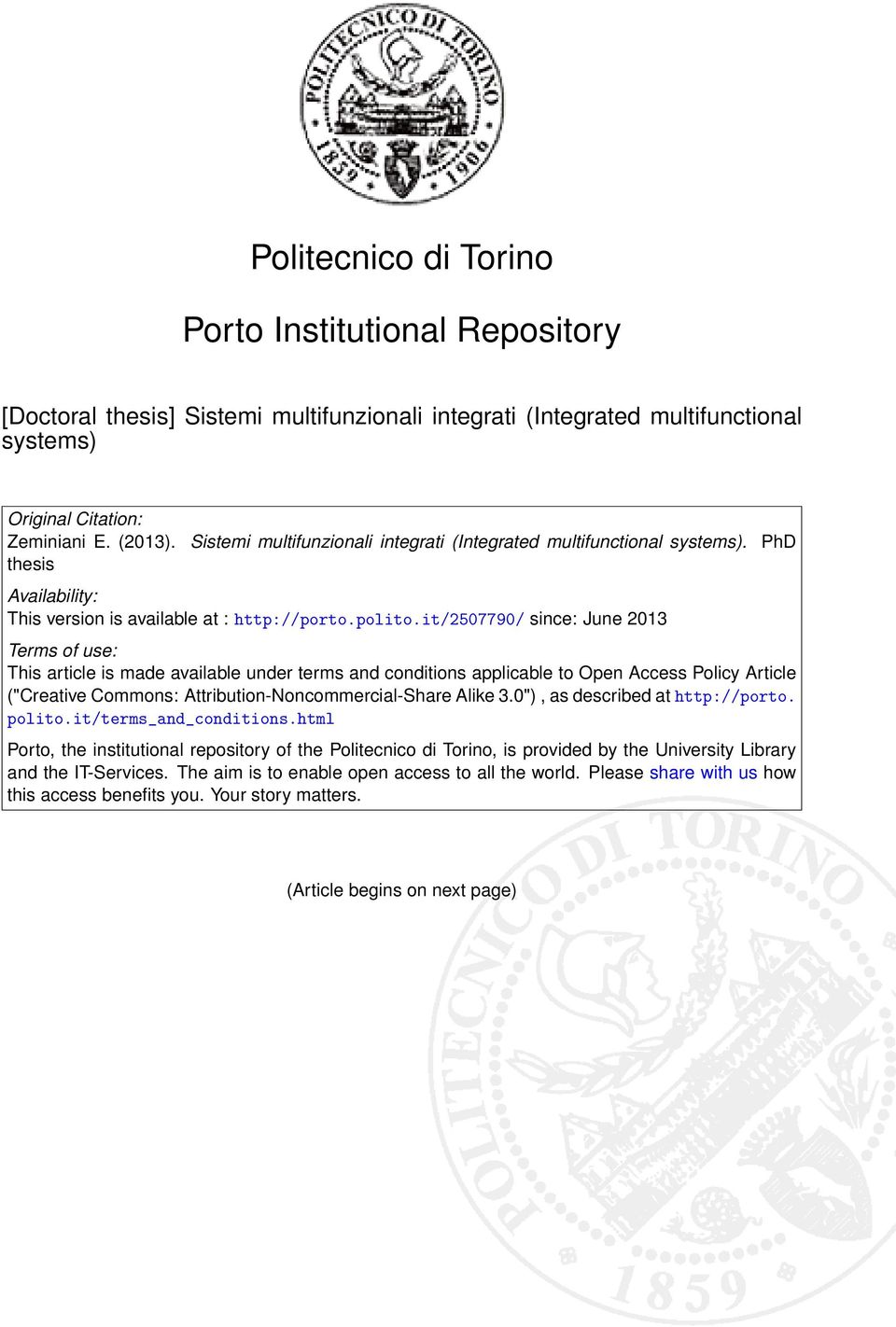 it/2507790/ since: June 2013 Terms of use: This article is made available under terms and conditions applicable to Open Access Policy Article ("Creative Commons: Attribution-Noncommercial-Share Alike