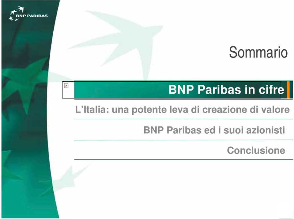 creazione di valore BNP Paribas