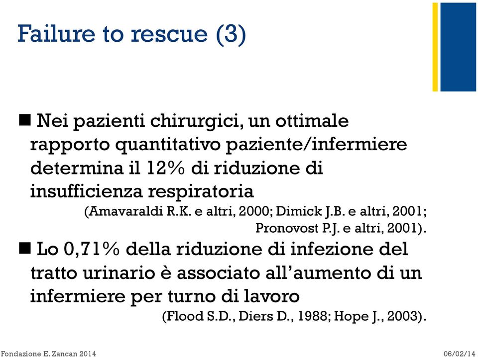 e altri, 2001; Pronovost P.J. e altri, 2001).