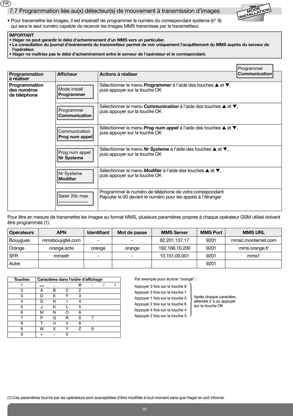 La consultation du journal d événements du transmetteur permet de voir uniquement l acquittement du MMS auprès du serveur de l opérateur.