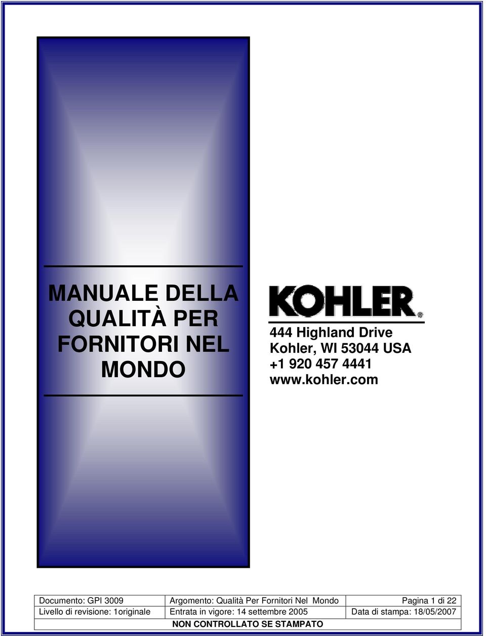 457 4441 www.kohler.