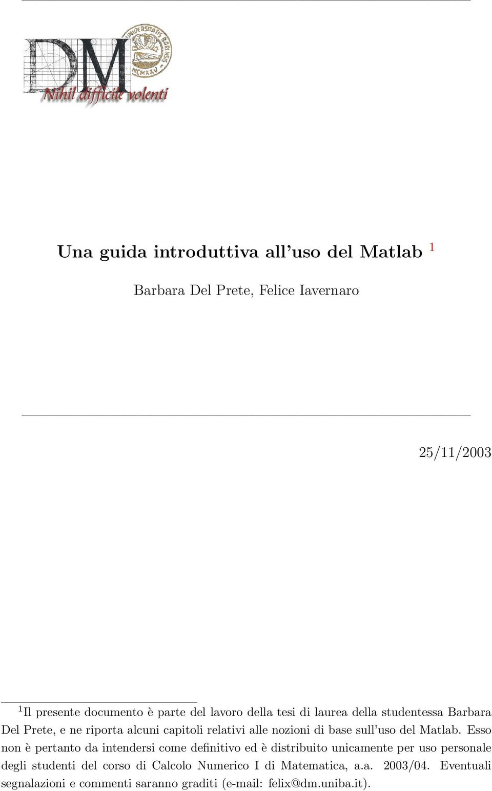 uso del Matlab.