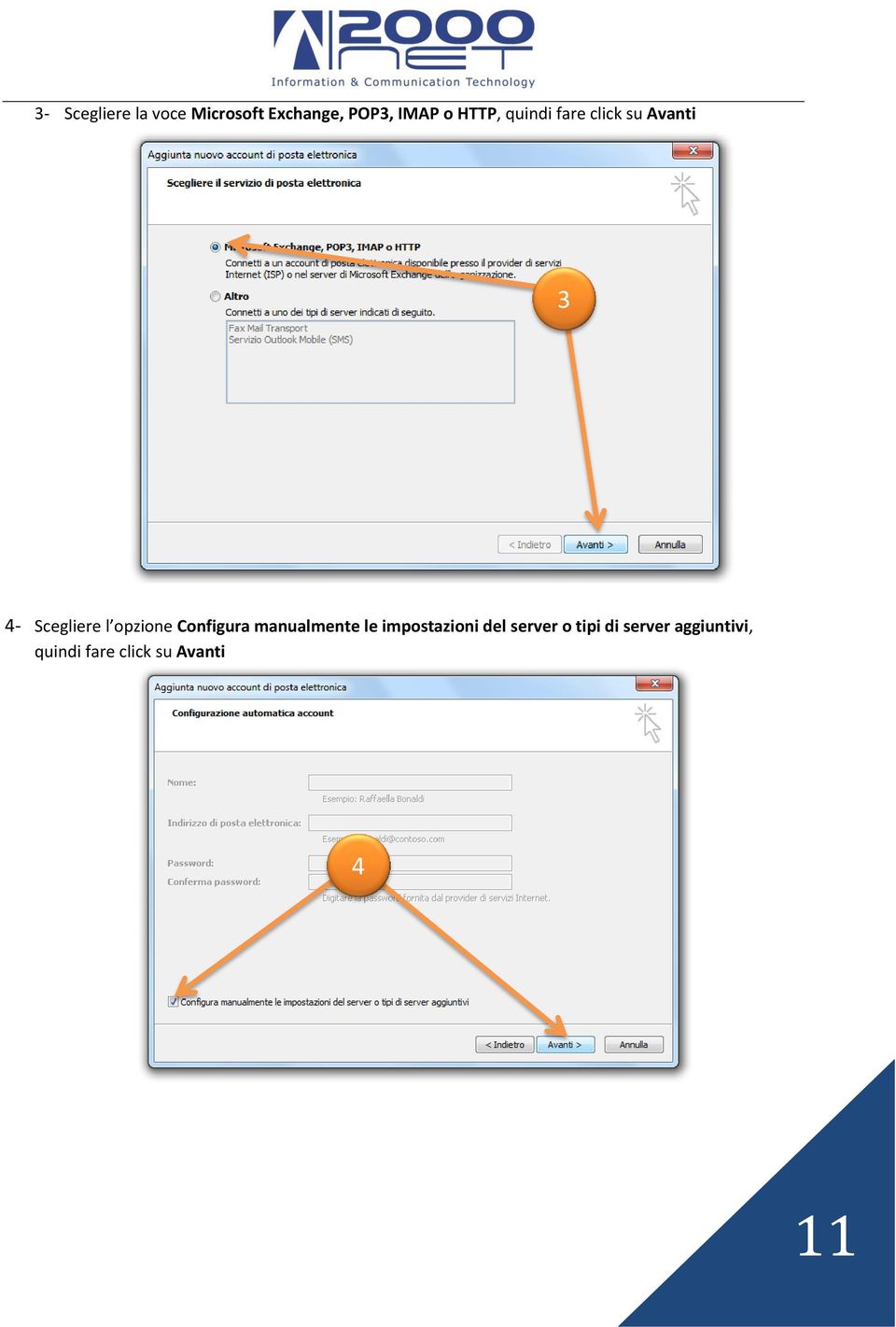 opzione Configura manualmente le impostazioni del