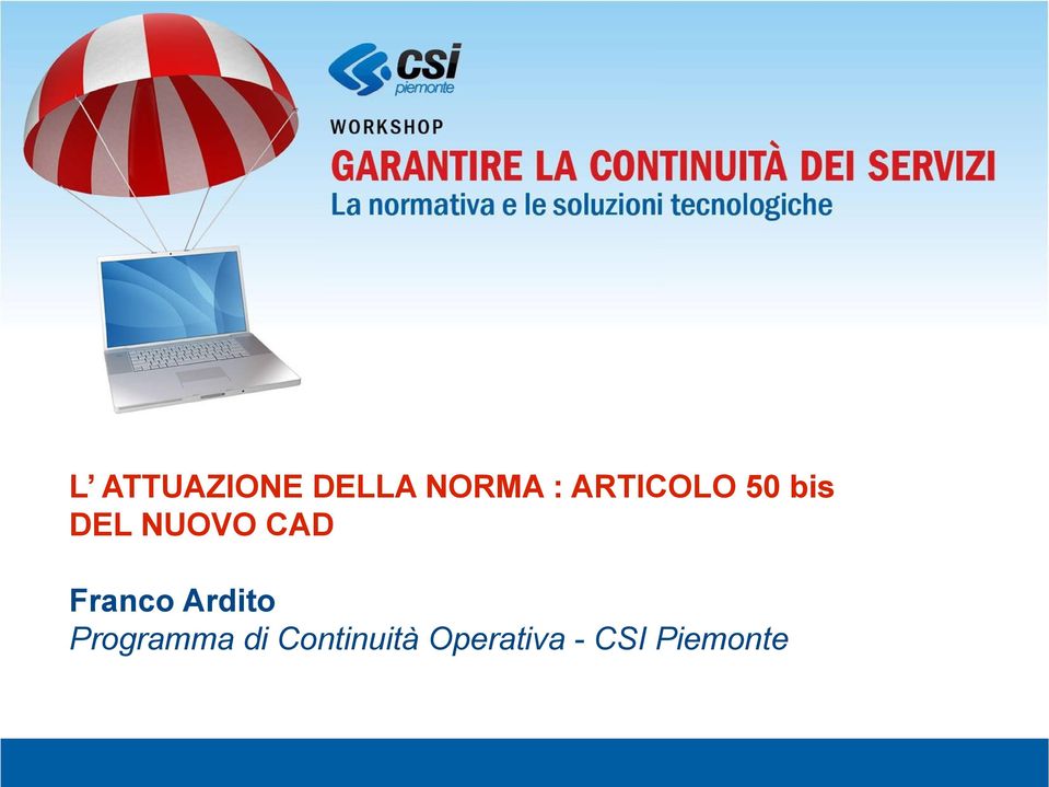 Franco Ardito Programma di Continuità Operativa - CSI