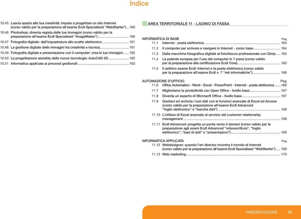 .. 161 10.48 La gestione digitale delle immagini tra creatività e tecnica... 161 10.49 Fotografia digitale e presentazione con il computer: crea le tue immagini... 162 10.