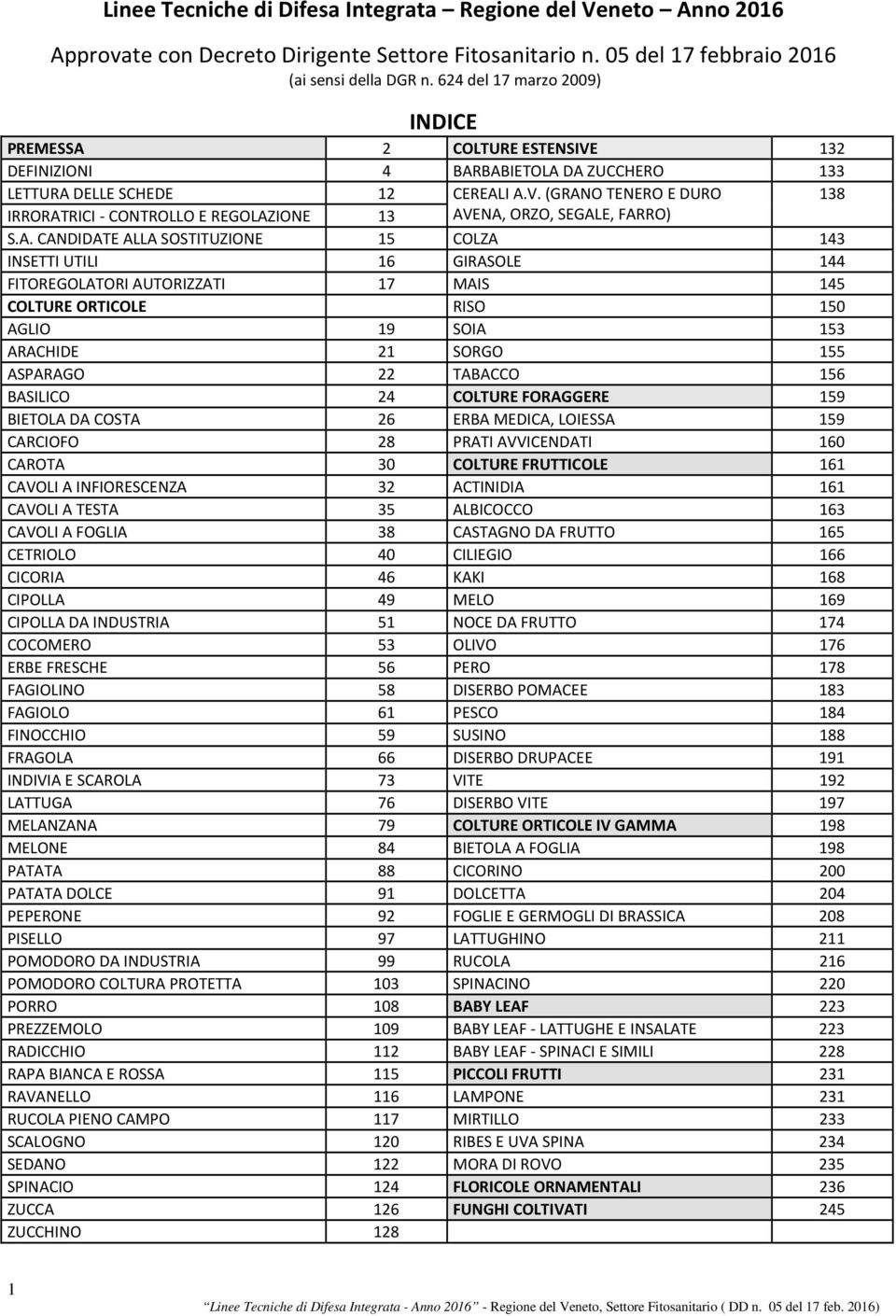 A. CANDIDATE ALLA SOSTITUZIONE 15 COLZA INSETTI UTILI 16 GIRASOLE 4 FITOREGOLATORI AUTORIZZATI 1 MAIS 5 COLTURE ORTICOLE RISO 150 AGLIO 19 SOIA 15 ARACHIDE 21 SORGO 155 ASPARAGO 22 TABACCO 156