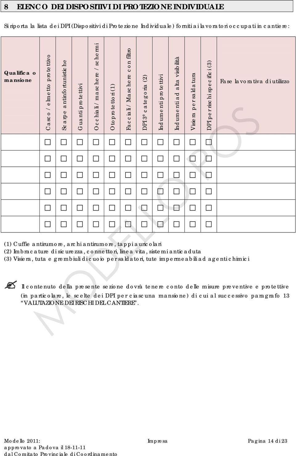 Imbracature di sicurezza, connettori, linea vita, sistemi anticaduta (3) Visiera, tuta e grembiuli di cuoio per saldatori, tute impermeabili ad agenti chimici DPI 3ª categoria (2) Indumenti