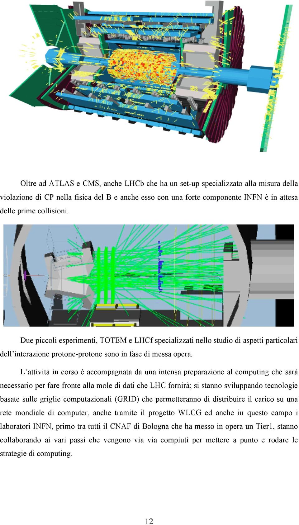 L attività in corso è accompagnata da una intensa preparazione al computing che sarà necessario per fare fronte alla mole di dati che LHC fornirà; si stanno sviluppando tecnologie basate sulle