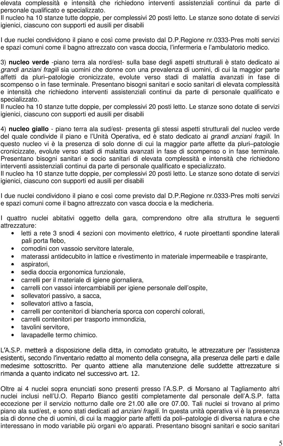 0333-pres molti servizi e spazi comuni come il bagno attrezzato con vasca doccia, l infermeria e l ambulatorio medico.