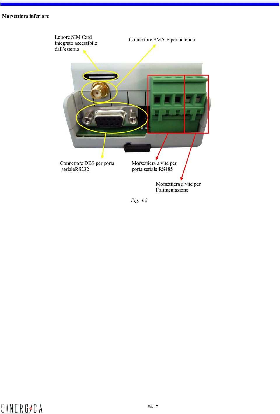 Connettore DB9 per porta serialers232 Morsettiera a vite